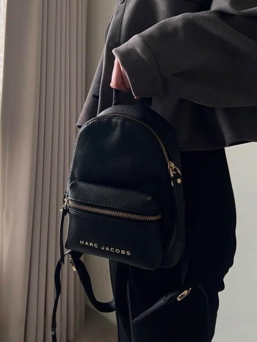 Marc Jacobs Leather Mini Backpack Bag New Black - Picture 14 of 15